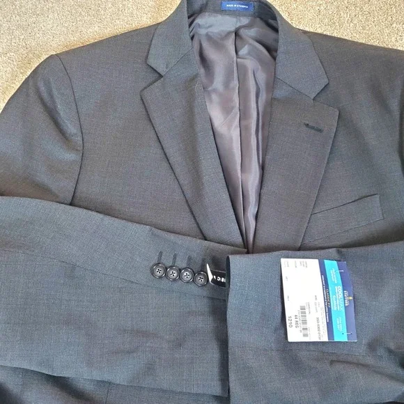 JCP Stafford Suit Coat Jacket Charcoal 44 REG Classic Fit Coolmax All Season NWT